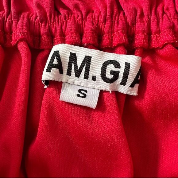 I.A.M.GIA Red Corset-Style Crop Top With Tie Detail Size S - Picture 5 of 6